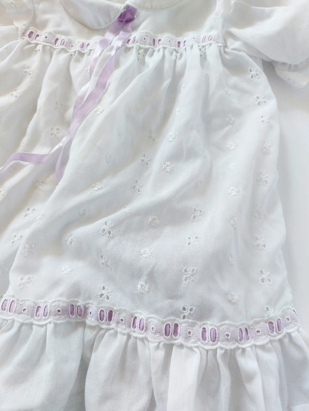 90s White Eyelet Lace Dress Cottagecore‎ 3T Sears Victorian Vintage Prairie - Picture 3 of 7